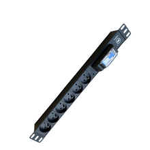 Custom France Standard 1U 16A 6 Way PDU With Circuit Breaker And Power indicator Light For server Room